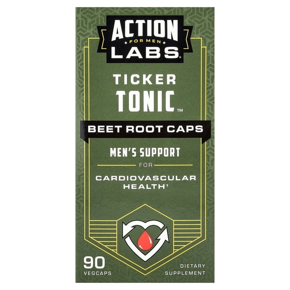 Action Labs For Men, Ticker Tonic, Beet Root Caps, 90 VegCaps
