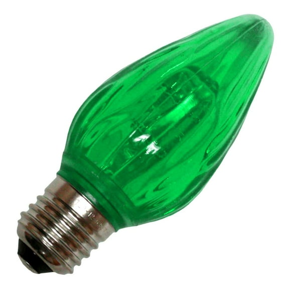 Action Lighting 22702 - Flame F15 Medium Screw Base Green LED Christmas Light Bulb