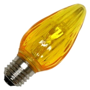 Action Lighting 22706 - Flame F15 Medium Screw Base Yellow LED Christmas Light Bulb