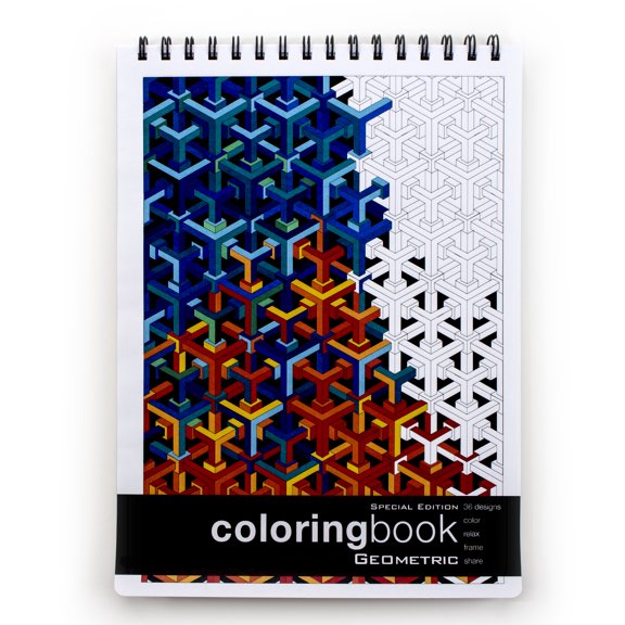 Action Publishing Coloring Book: Geometric Meditative Patterns and Designs for Stress Relief, Relaxation and Creativity Large (8.6 x 11.75 inches)