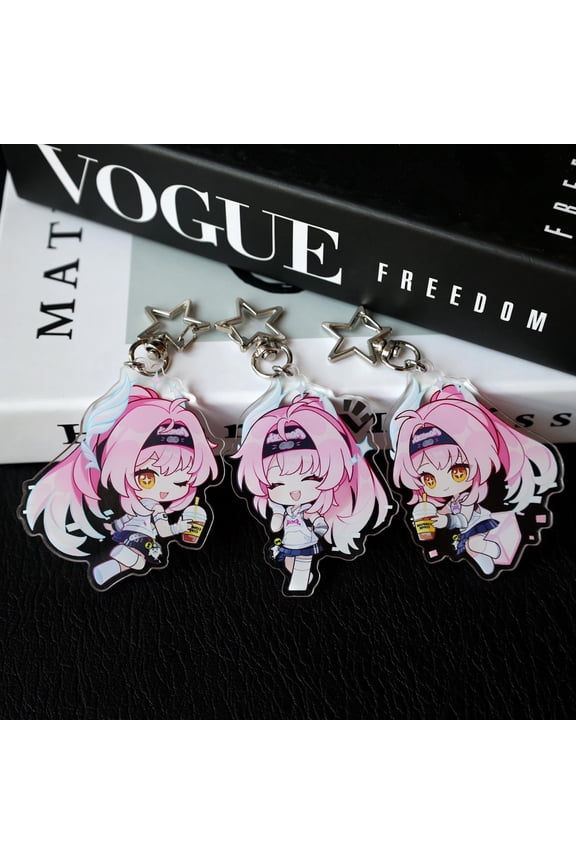 Action RPG Anime Character Acrylic Keychain Cute Chibi Bag Charm Fan Gift, random 1 pack