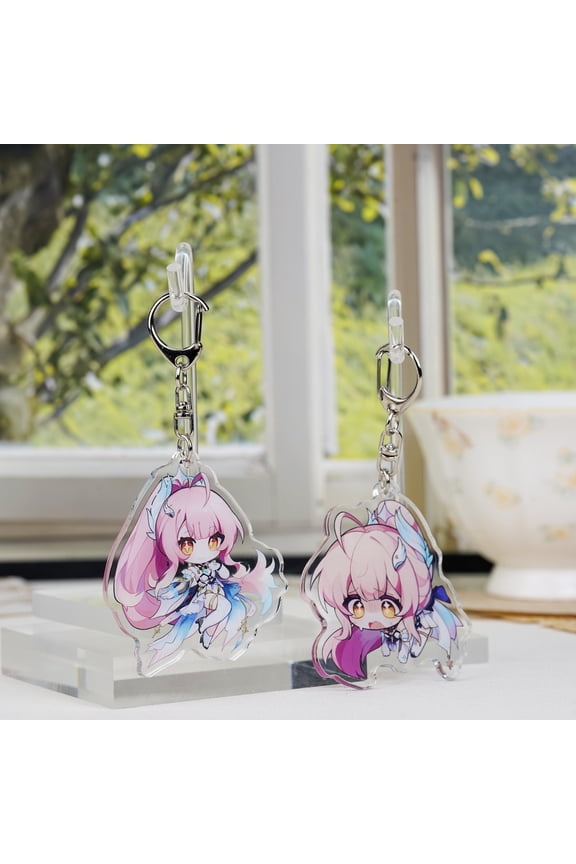 Action RPG Game Character Acrylic Keychain Cute Anime Chibi Bag Charm Gamer Gift, random 1 pack