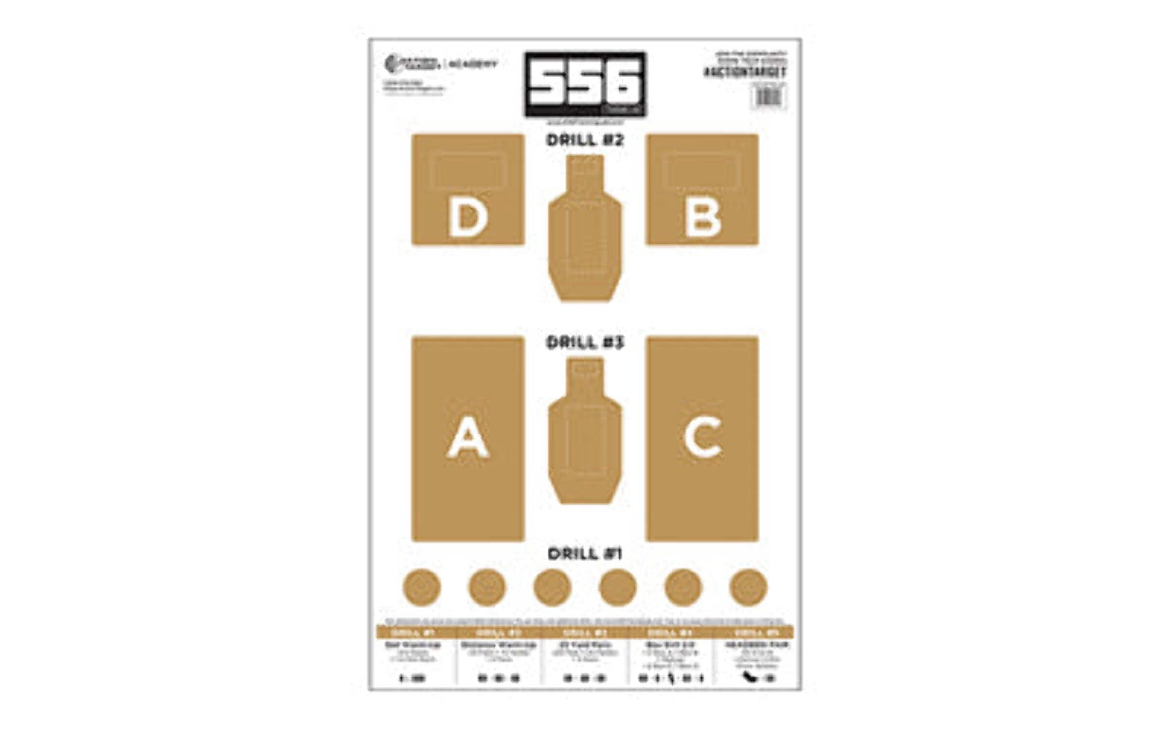 Action Target 556 Training Lab Target, Brown and White, 100 Per Box