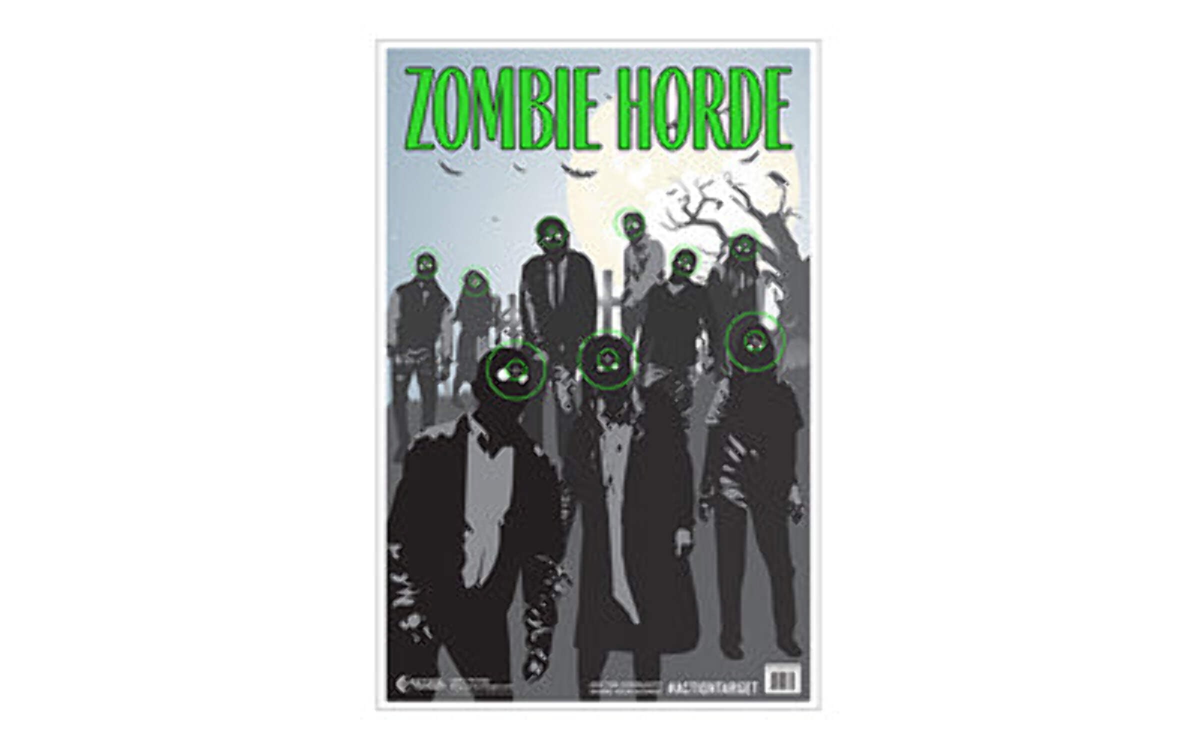 Action Target Zombie Horde Paper Targets, 23x35 in, Green/Black, 100-Pack, GS-ZOMHORDE-100