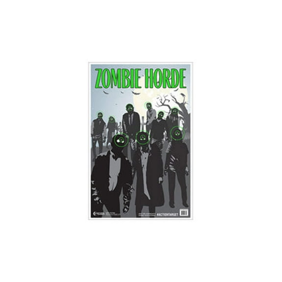 Action Target Zombie Horde Paper Targets, 23x35 in, Green/Black, 100-Pack, GS-ZOMHORDE-100