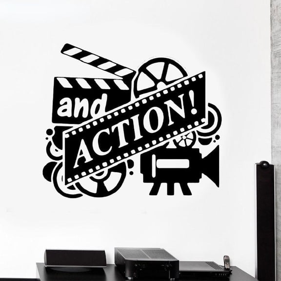 Action Wall Decal Film Drama Class Director Vinyl Home Deocr Wall Sticker Movie Producer Removable Mural Studio Wallpaper 49x42cm