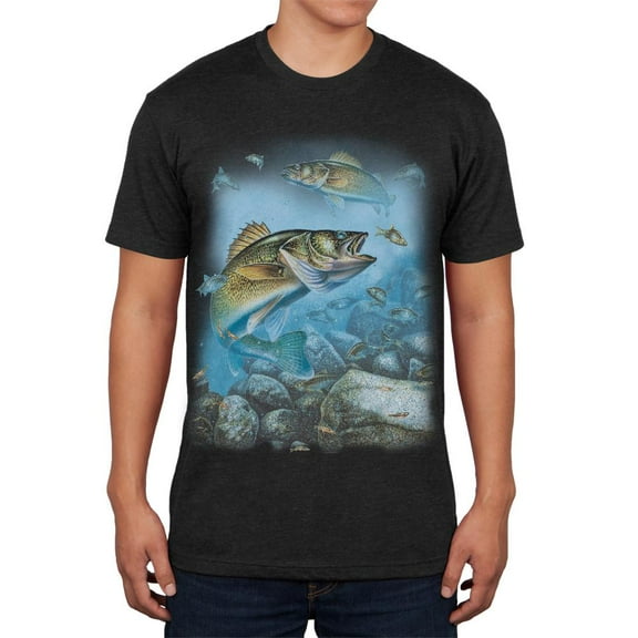 Action Walleye Fishing Mens Soft T Shirt