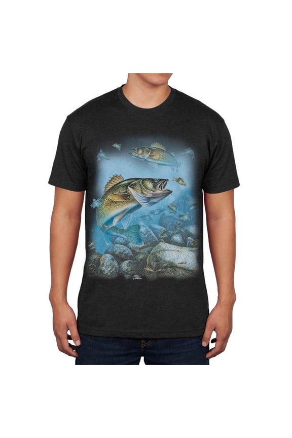 Action Walleye Fishing Mens Soft T Shirt