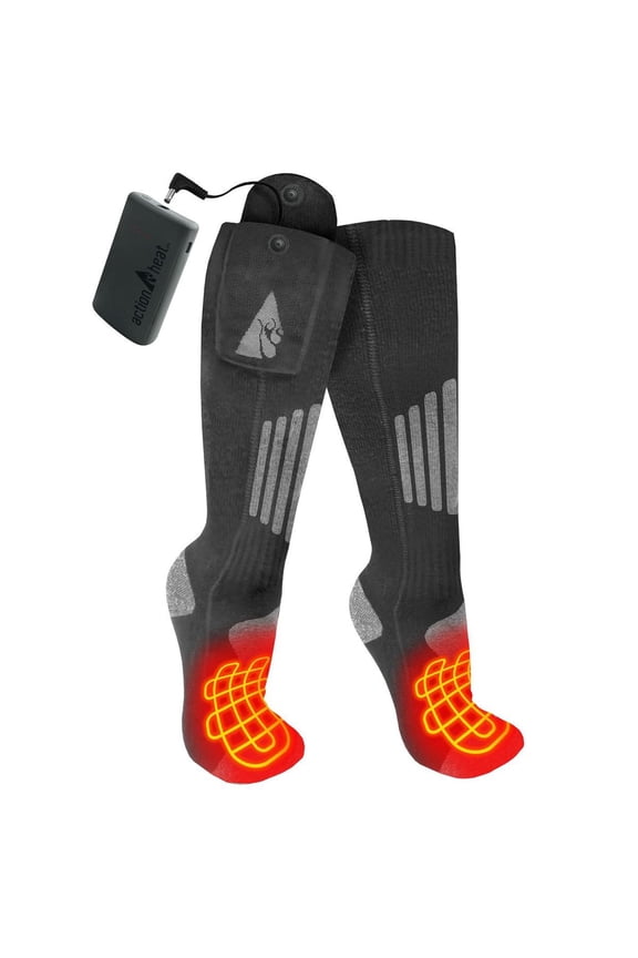 Cotton 3.7V Rechargeable Heated Socks 2.0 with Remote - L/XL