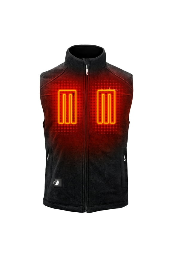 5V Men's Battery Heated Performance Fleece Vest- Black