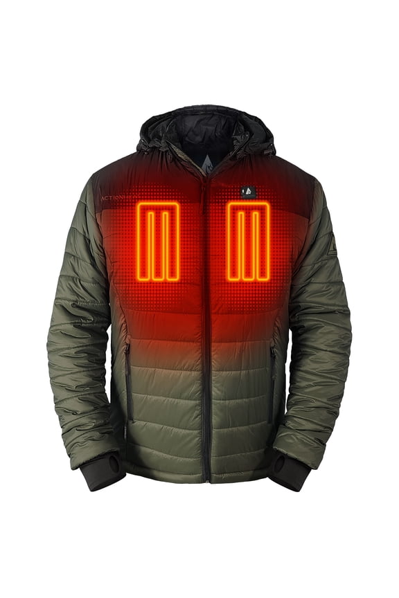 5V Men's Poconos Battery Heated Puffer Jacket W/ Hood