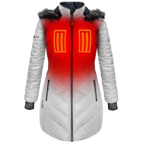 ActionHeat 5V Women's Heated Long Puffer Jacket W/ Hood XL
