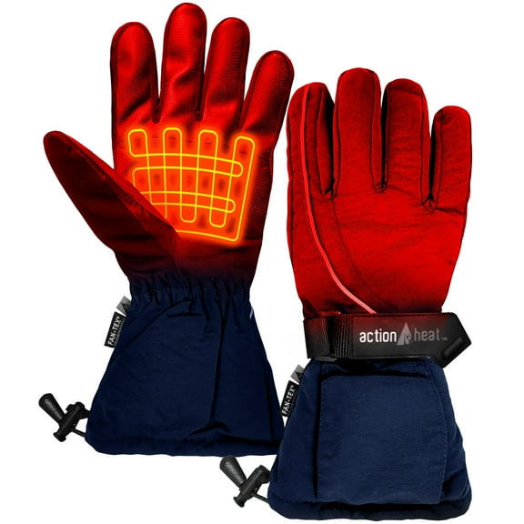 ActionHeat AA Battery Heated Snow Gloves - Navy - Women's - One Size