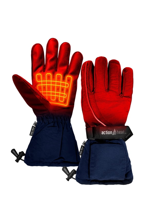 AA Battery Heated Snow Gloves - Navy - Women's - One Size