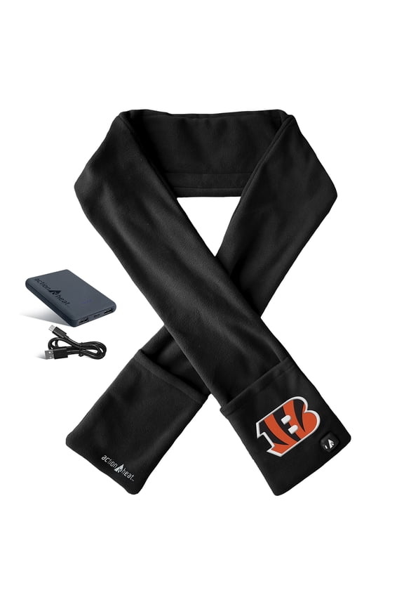 Black Cincinnati Bengals 5V Battery Heated Scarf