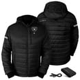 thumbnail image 1 of Men's ActionHeat Black Las Vegas Raiders 5V Battery Heated Insulated Puffer Full-Zip Hoodie Jacket, 1 of 7
