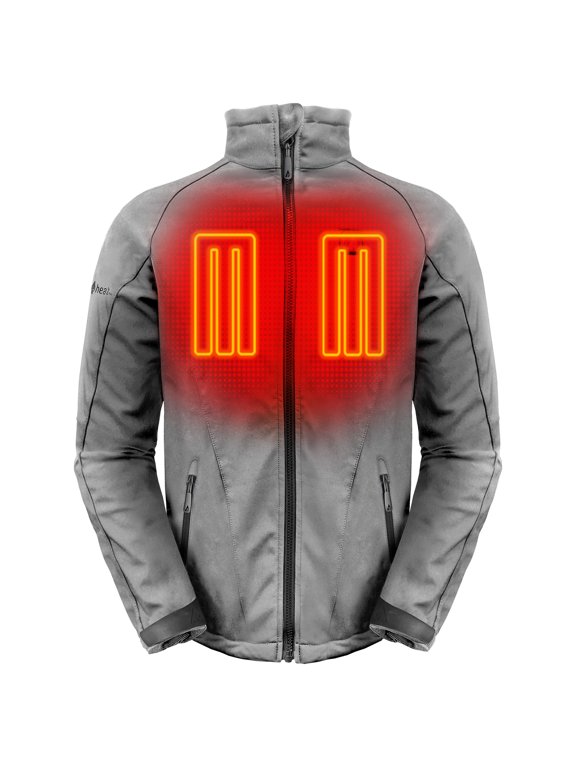 Men's 5V Battery Heated Softshell Jacket- Sharkskin Grey