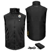 Men's ActionHeat Black Pittsburgh Steelers 5V Softshell Battery Heated Full-Zip Vest