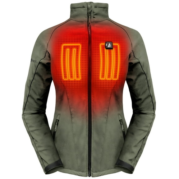 ActionHeat Women's 5V Battery Heated Softshell Jacket- Lichen Green