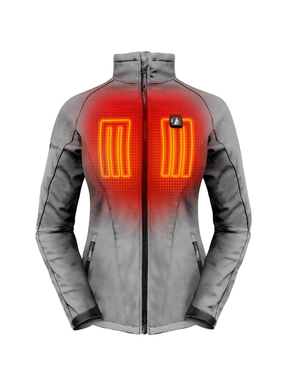 Women's 5V Battery Heated Softshell Jacket- Sharkskin Grey