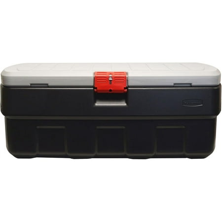 ActionPacker Lockable Storage Box, 48 Gal, Grey and Black, Outdoor, Industrial, Rugged