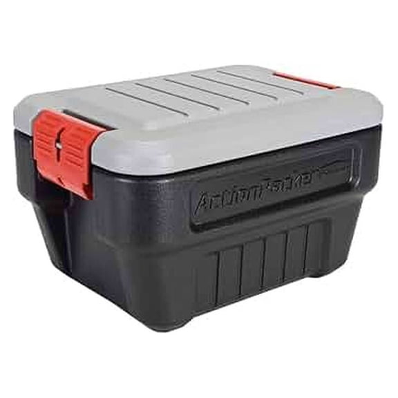 ActionPacker Lockable Storage Box, 8 Gallon, Grey and Black (1949040)