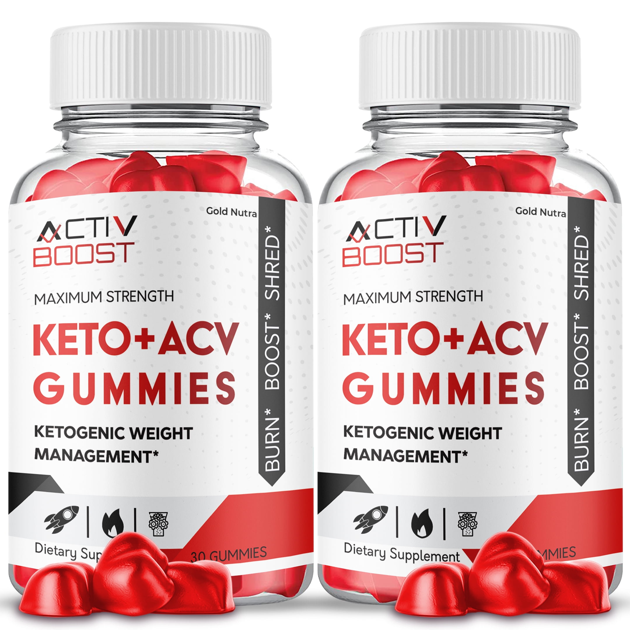 Activ Boost  ACV Keto Gummies, Activ Boost Keto Gummies Maximum Strength Formula with Apple Cider Vinegar Gummy Dietary Supplement (2 Pack)