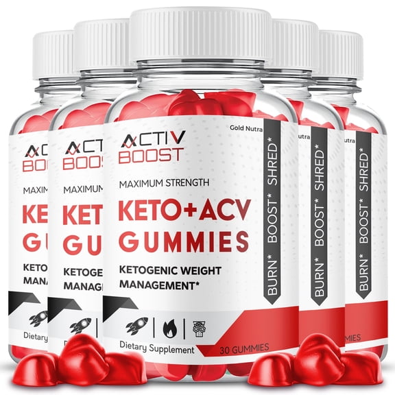 Activ Boost  ACV Keto Gummies, Activ Boost Keto Gummies Maximum Strength Formula with Apple Cider Vinegar Gummy Dietary Supplement (5 Pack)