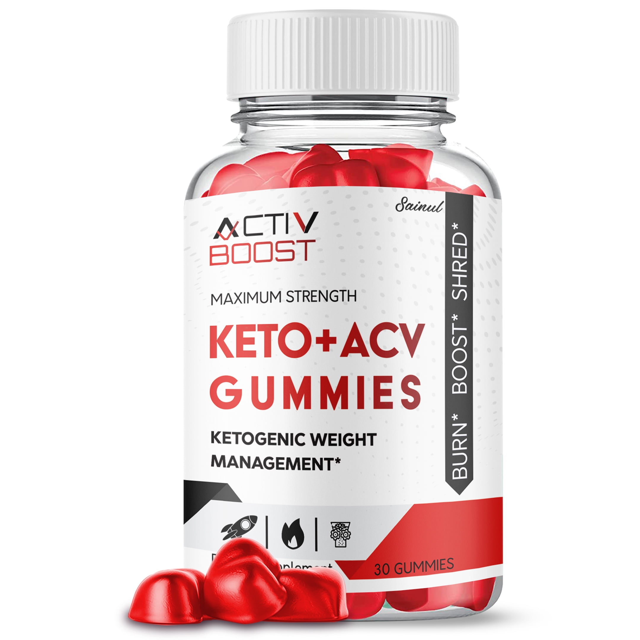 Activ Boost Keto ACV Gummies, Maximum Strength, Apple Cider Vinegar, 1 Month Supply Dietary Supplement (1 Pack)