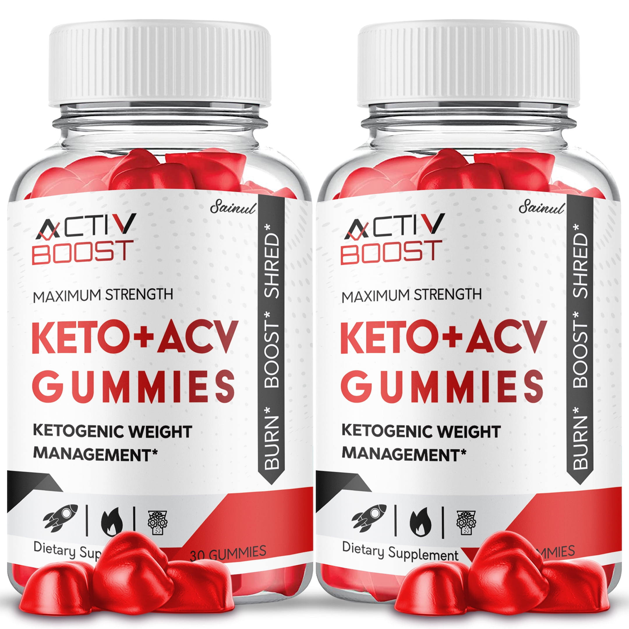 Activ Boost Keto ACV Gummies, Maximum Strength for Weight Management, Apple Cider Vinegar, 2 Month Supply Dietary Supplement (2 Pack)