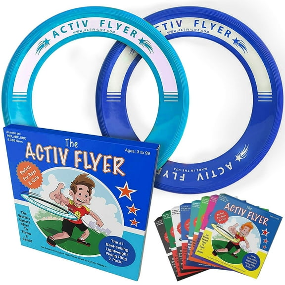 Activ Life Flying Discs for Kids Set of 2 Disc Beach Toys Outdoor Sports Cyan Blue