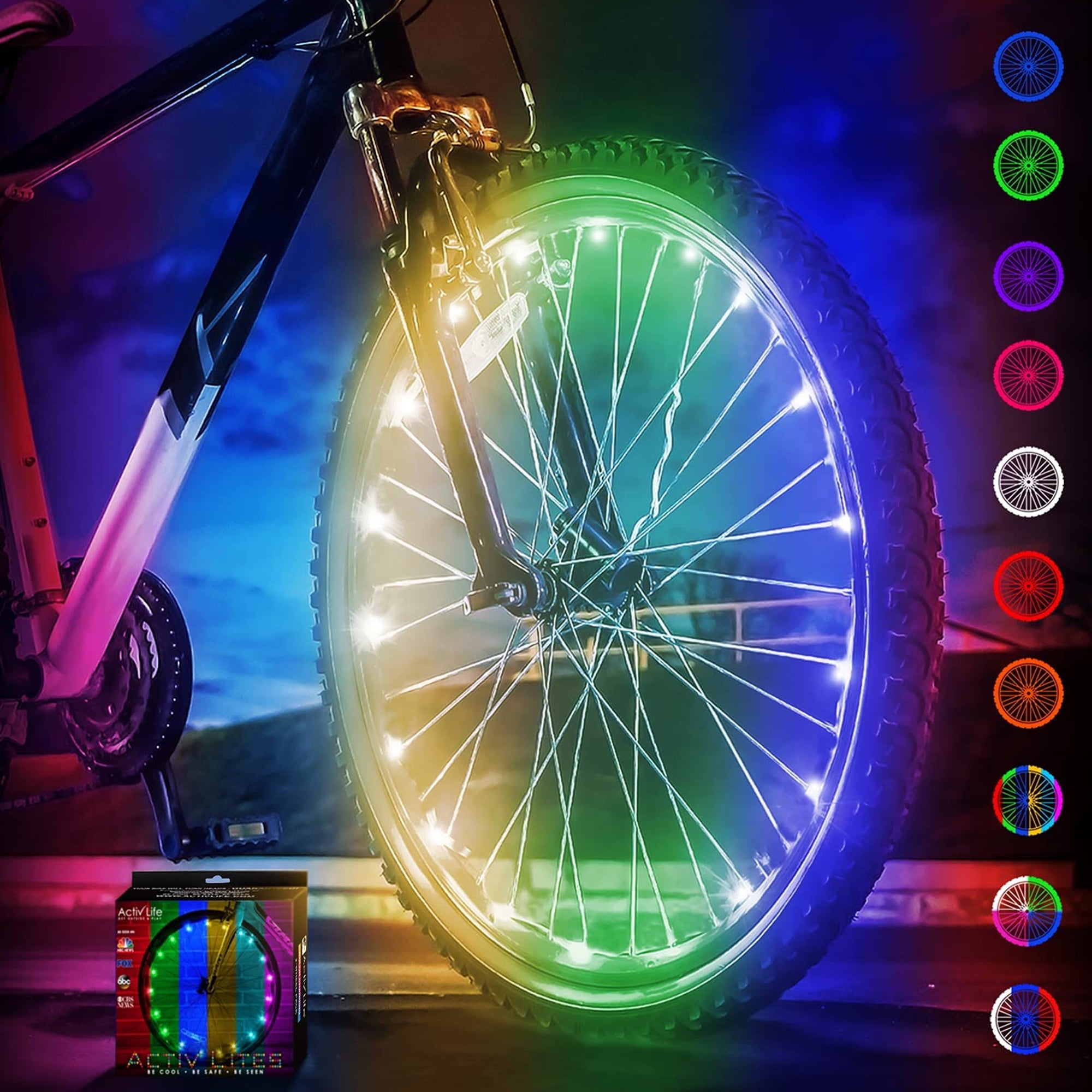 Activ Life LED Bike Wheel Lights Bicycle Spoke Light Accessories for Night Riding Color Changing