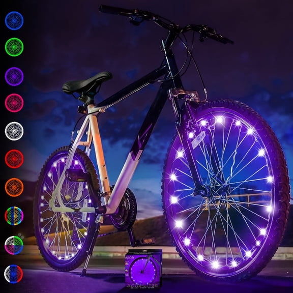 Activ Life LED Bike Wheel Lights Bicycle Spoke Light for Night Riding Purple 2-Pack