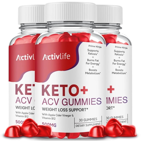 ActivLife Keto ACV Gummies, Activ Life Keto Gummies, ActivLife Keto with ACV Official Weight Management Formula Gummy (3 Pack)