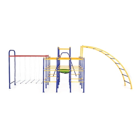 ActivPlay Modular Jungle Gym with Saucer Swing, Arched Ladder Climber and Hanging Bridge