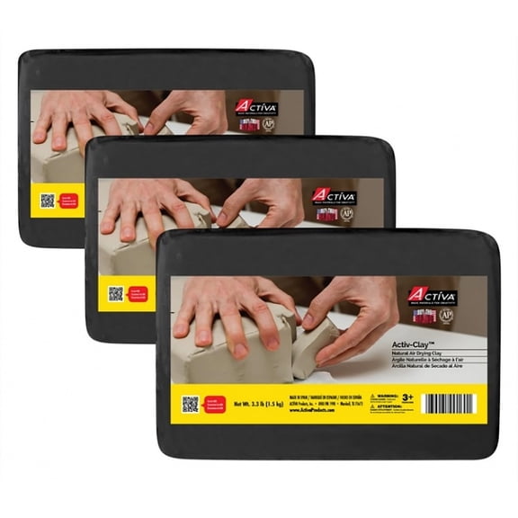 ACTVA Activ-Clay Air Drying Clay, Black, 9.9 lb (4.5 kg)