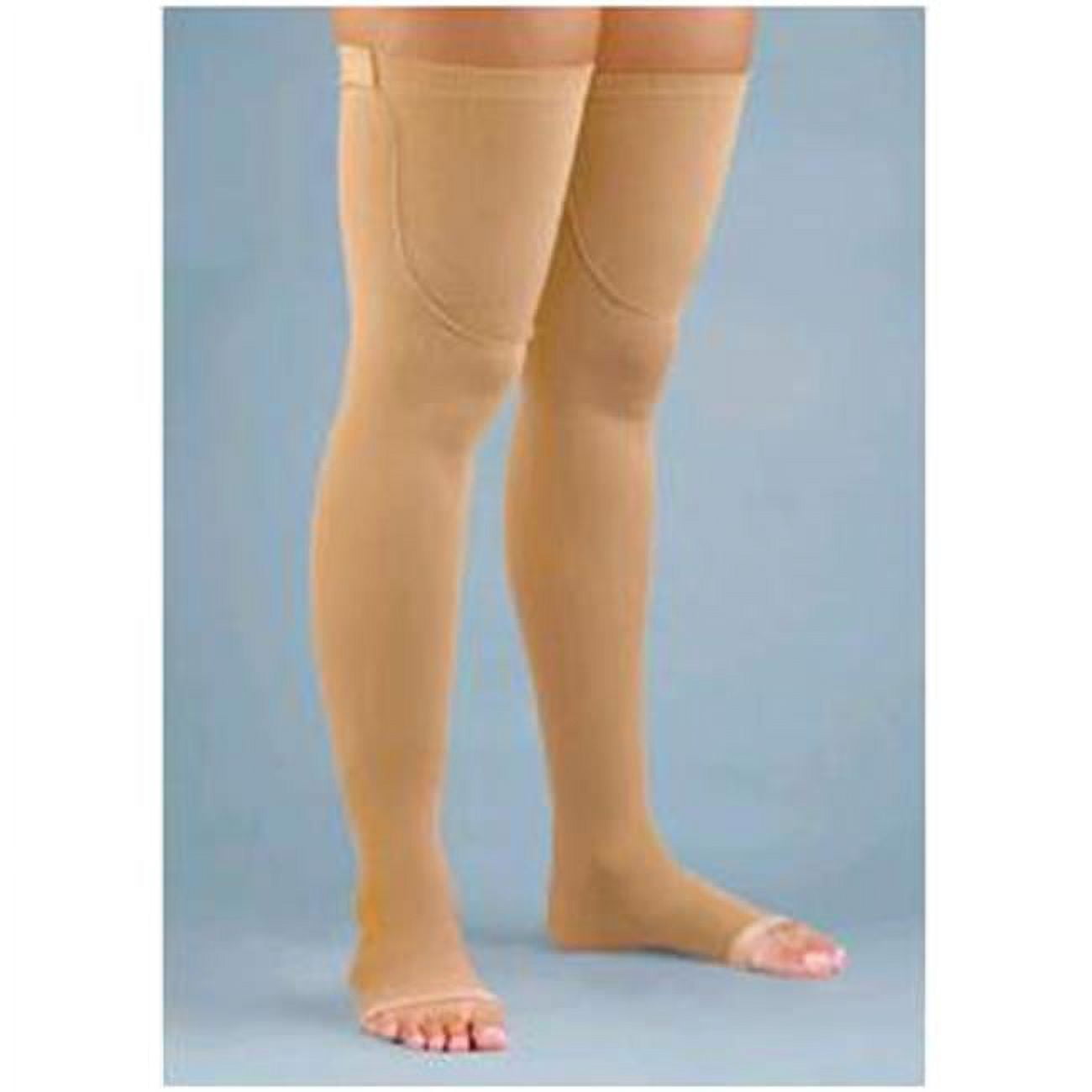 Therafirm Open-Toe Knee High Compression Stockings - Mild 18mmHg Support For Post-Surgery & Bed Rest (White, X-Large)