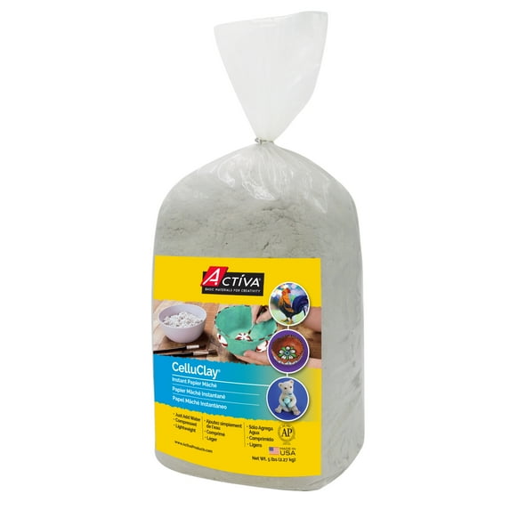 Activa CelluClay Instant Papier Mache, Gray, 5 lb.