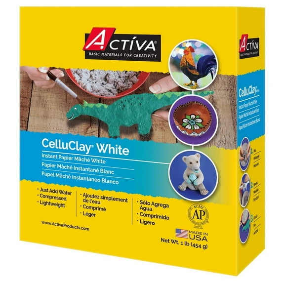 Activa CelluClay Instant Papier Mache, White, 1 lb.