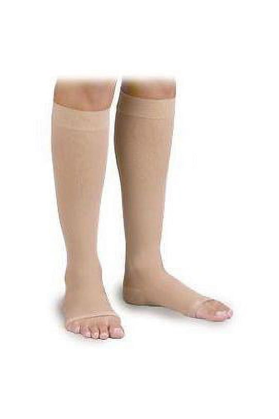 H4404 Surgical Weight Unisex Open Toe Knee Highs 30-40 mmHg - Size & Color- X-Large Beige