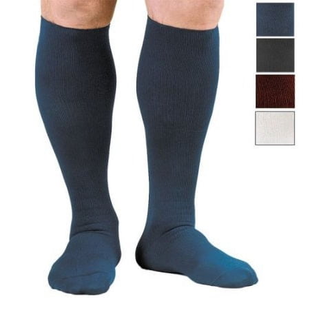 Activa Men's Ribbed Pattern Dress Socks 20-30 mmHg Closed Toe - Brown Medium