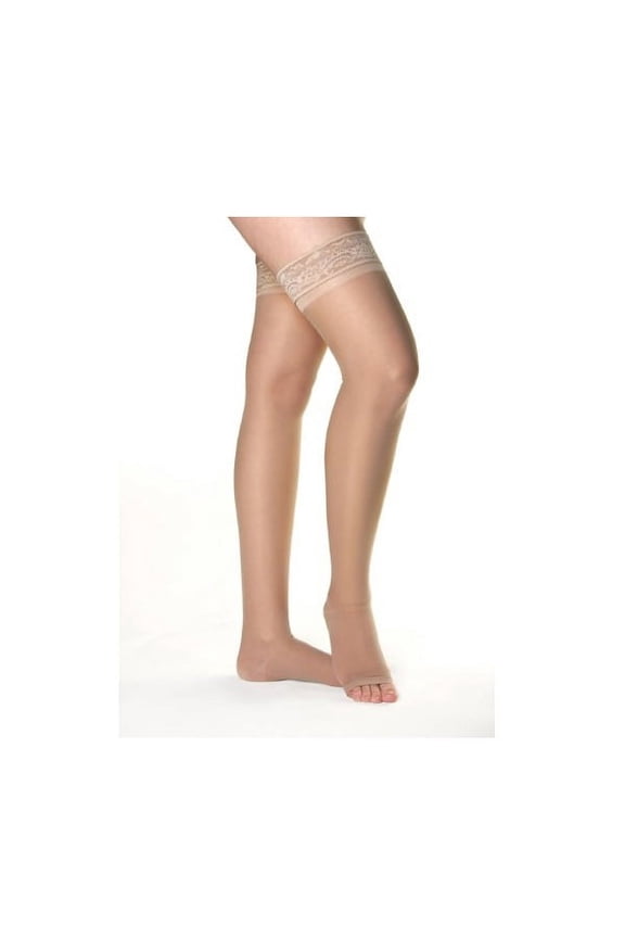 Activa Sheer Therapy Thigh 15-20 Open Toe Lace Nude a