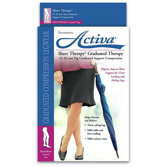 Activa Sheer Therapy Women's 15-20 mmHg Pantyhose w/ Control Top