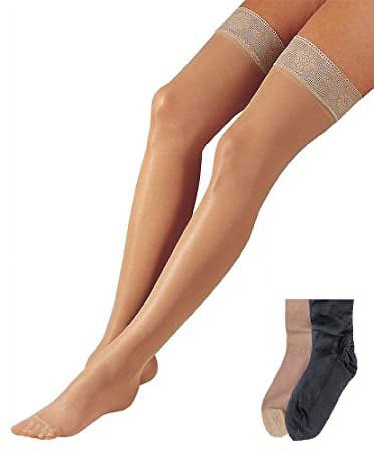 Activa Ultra Sheer Women's 9-12 mmHg Thigh High w/ Lace Top Band 
