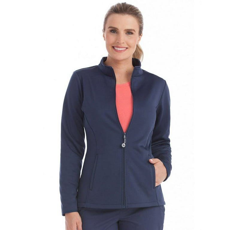 Activate by Med Couture Women s Med Tech Zip Front Solid Scrub Jacket