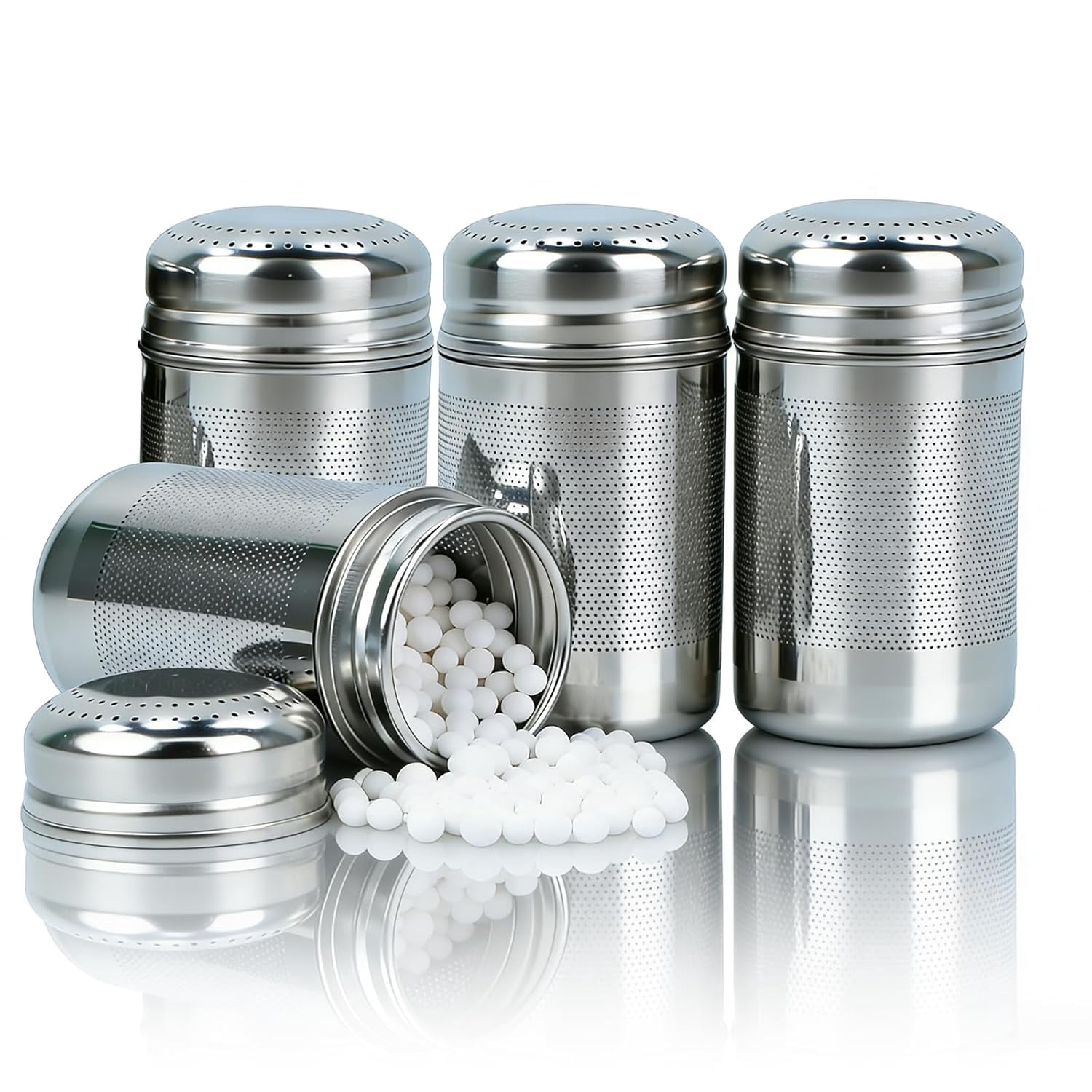 Activated Alumina Desiccant Beads, 4 Pack Reusable Canister Desiccant for Filament Drying |Fits Perfectly inside Spool Hole, Moisture Absorbing for 3D Printer Filament, Storage Box, Electronic