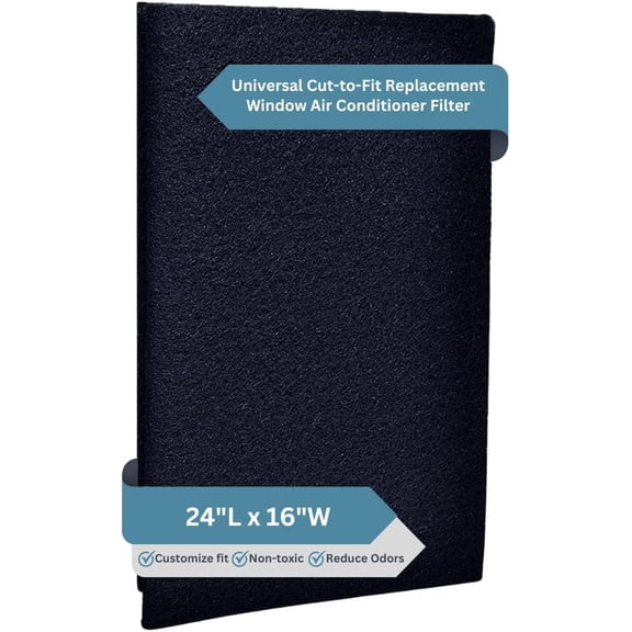 Activated Carbon Air Filter Pad - 24"x16" Cut To Fit AC & Furnace Removes Dust, Pollen, Pet Odors VOCs, Versatile for Window Units, RV, Purifier, Vents, Made in USA