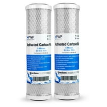 Activated Carbon CTO Water Filter Cartridge Standard 2.5 x10" 5 Micron 2 pack