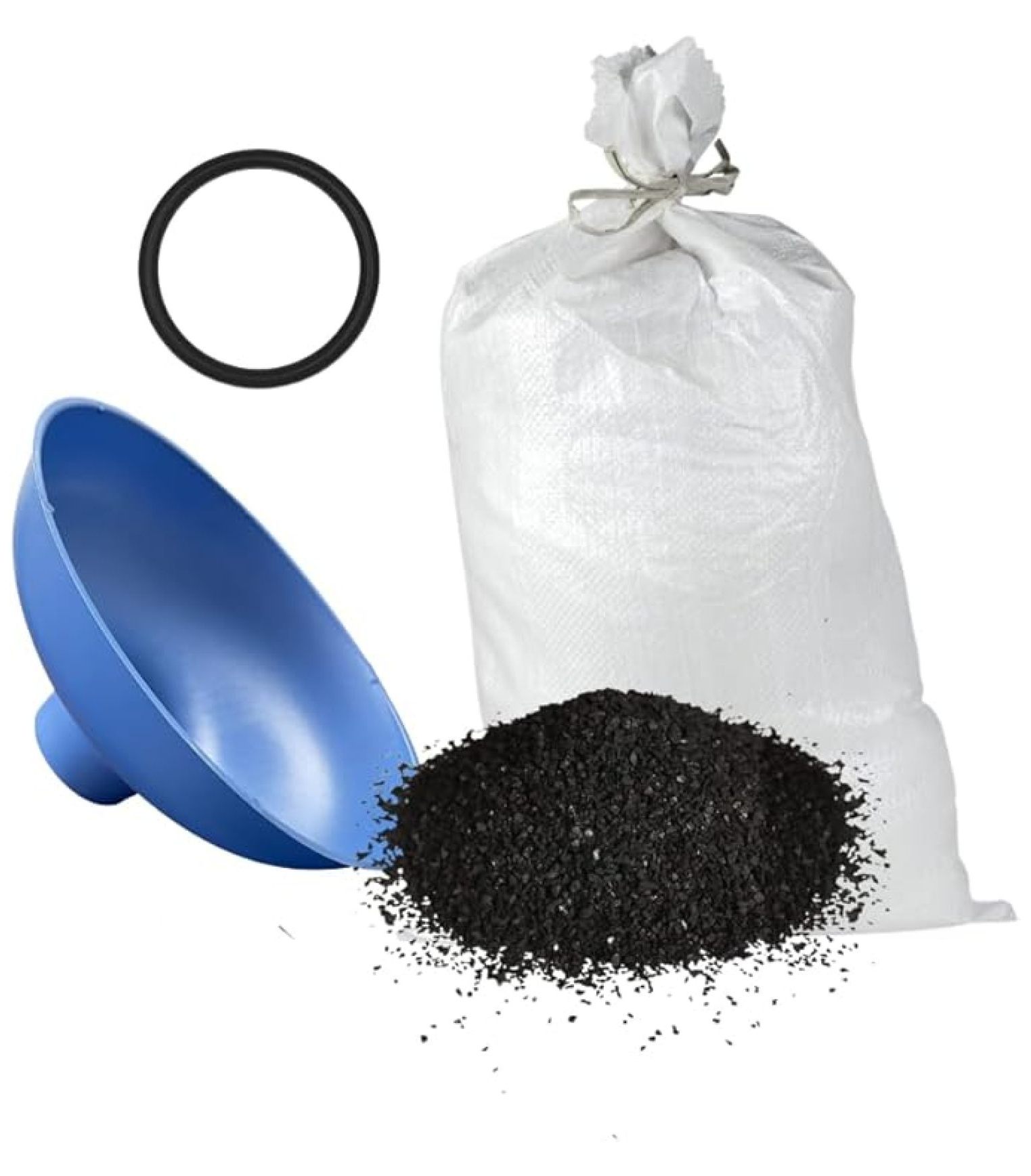 . - Activated Carbon Coconut Shell for Pelican PC600-R and Whole House Water Filter, Granular Carbon Media with Funnel, 15 lbs