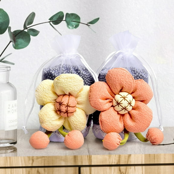 Activated Carbon Odor Absorber Bag - Natural Crystal Activated Charcoal Sunflower Design | Deodorizer & Formaldehyde Remover for Car, Home, Closet | Recyclable Up to 3 Years | 300g